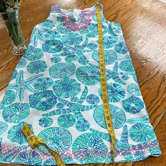 Lilly Pulitzer seashell print shift dress. Girls Size XL, 14-16.  Lined. - Picture 12 of 14